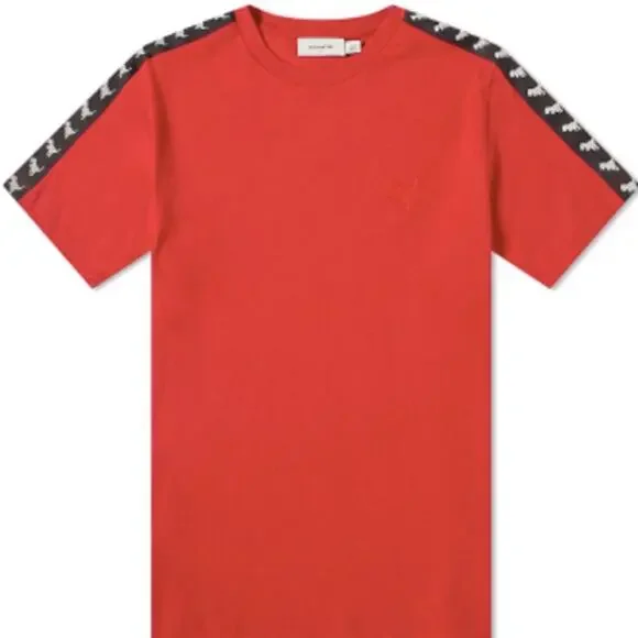 NWT COACH Rexy Tape T-Shirt Red Size Small Casual comfort everyday Short Sleeve - Picture 1 of 7
